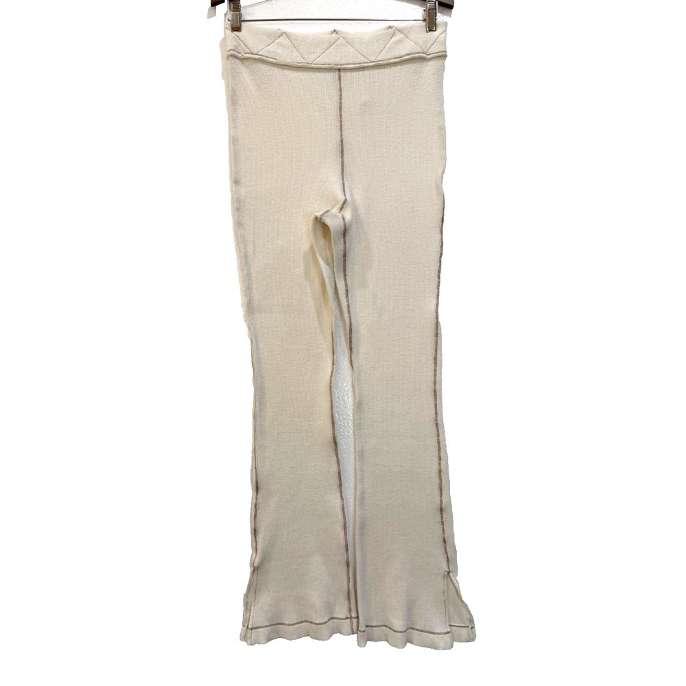Free People Intimately Under‎ the Stars Ivory Flare Thermal Leggings Size Medium